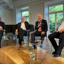 Podiumsdiskussion mit Prof. Sabrow, Prof. Wirsching, Ansgar Kemmann (Moderator), Prof. Hein (von links)